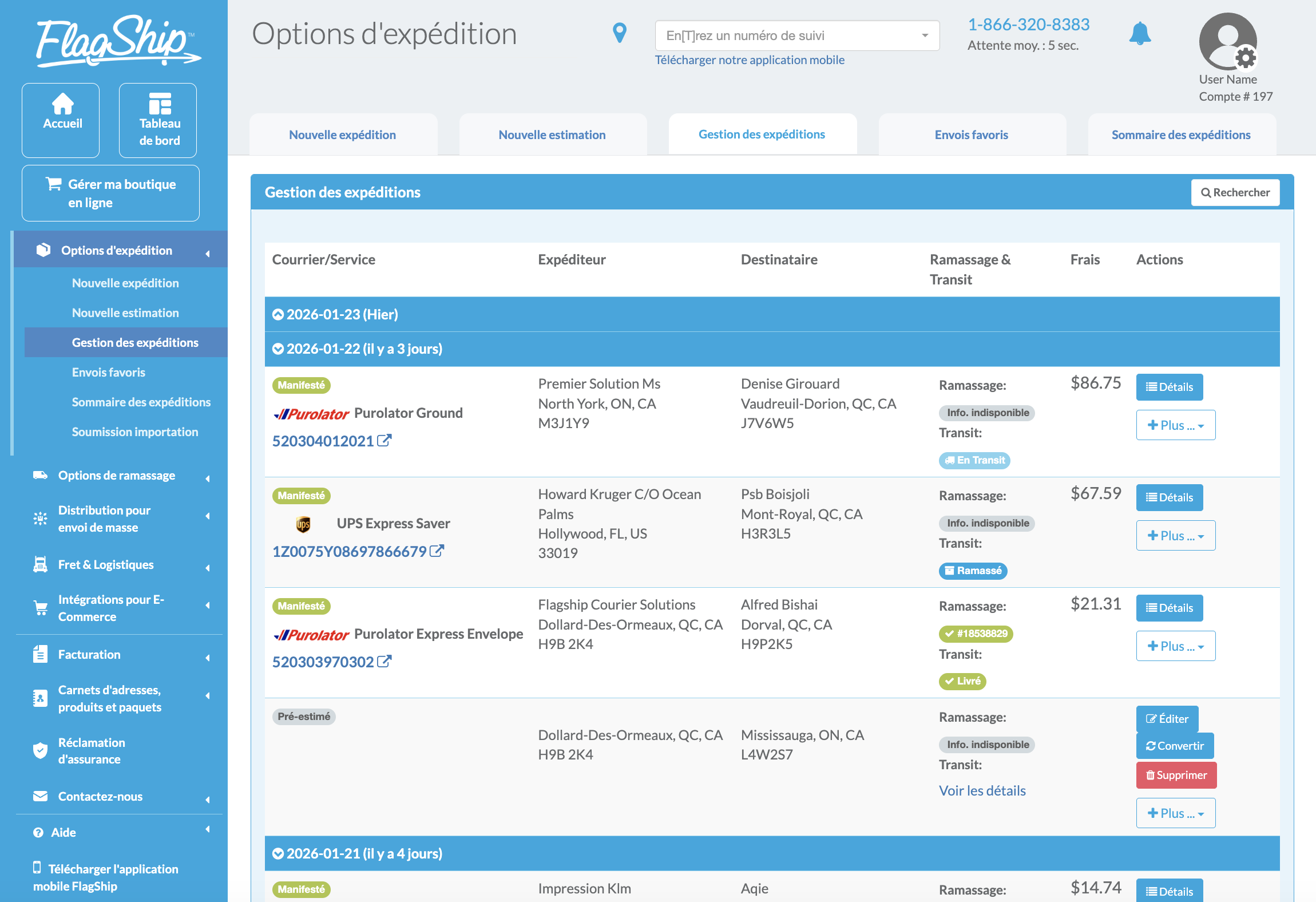 Gestion Des Éxpeditions