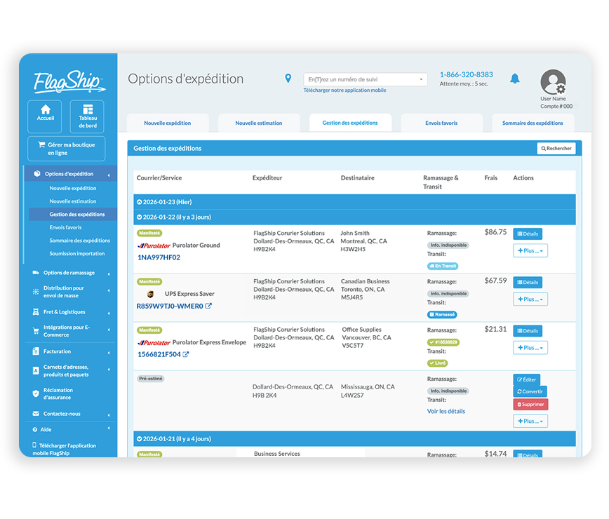 Services D’expédition De Purolator