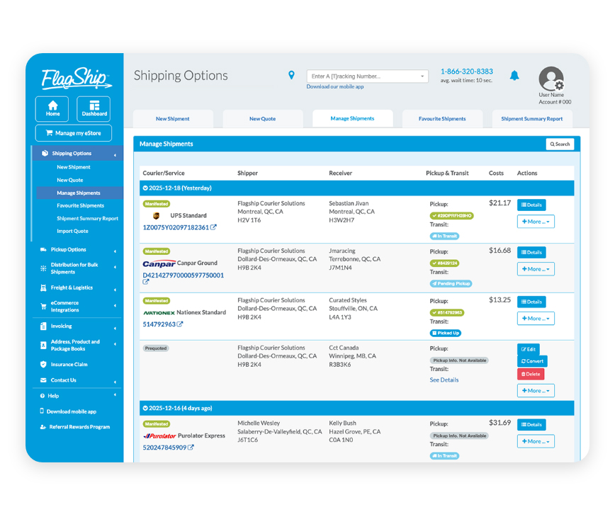 Shipping Dashboard