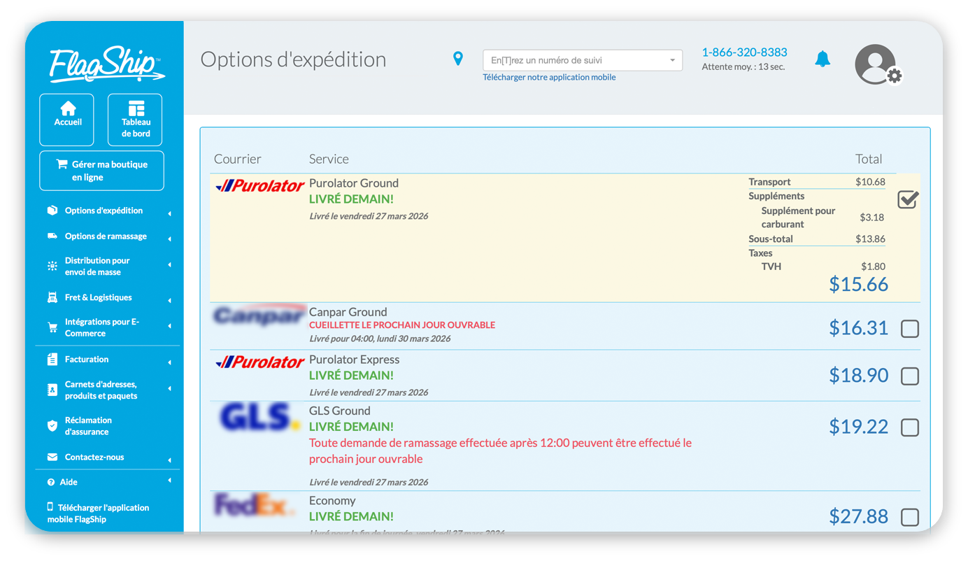 Les Tarifs D’expédition Réduits De Purolator